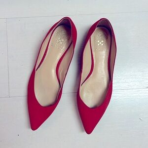 VINCE CAMUTO RED FLAT SHOES, SIZE 37
